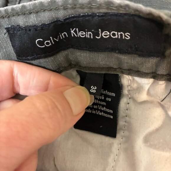 Y2K Calvin Klein Jeans Cargo Shorts Mens 38 Gray Ripstop Utility Streetwear - Picture 7 of 8